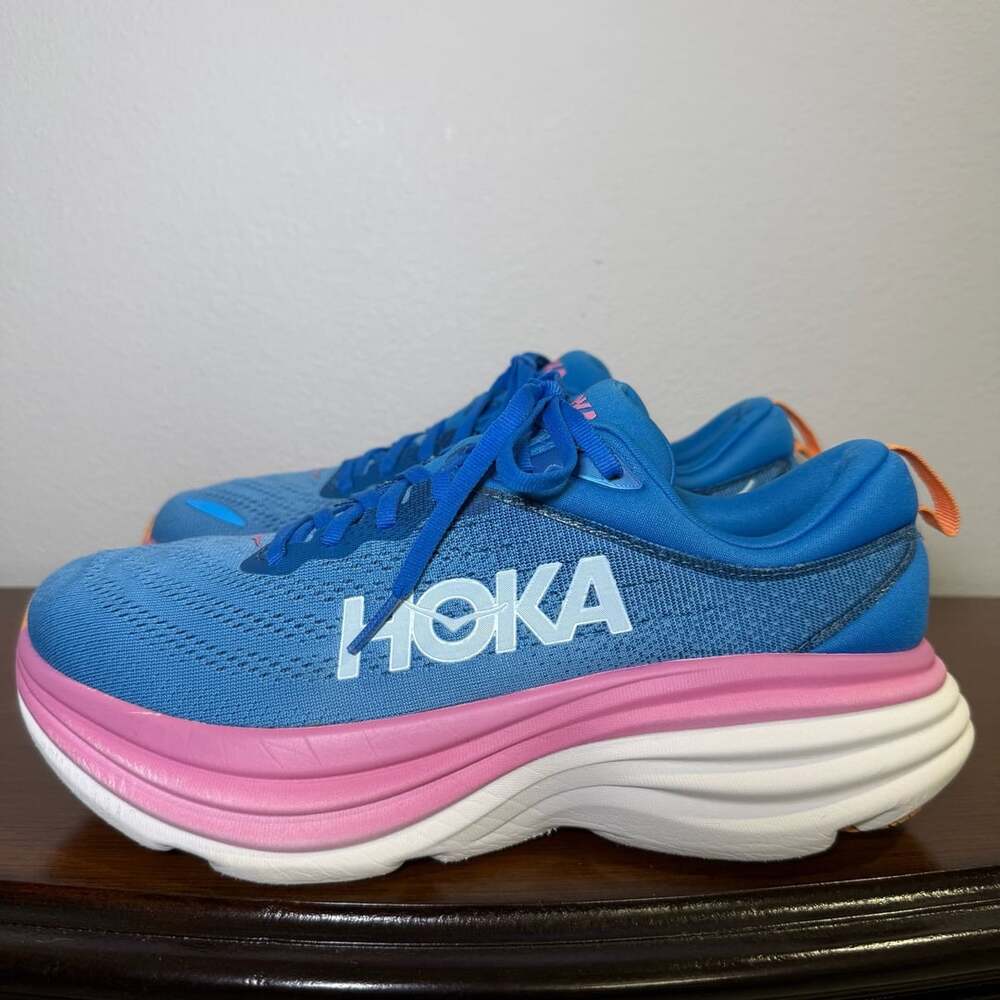 HOKA Bondi 8  women Size 8.5B Coastal Sky All Aboard Running Shoes